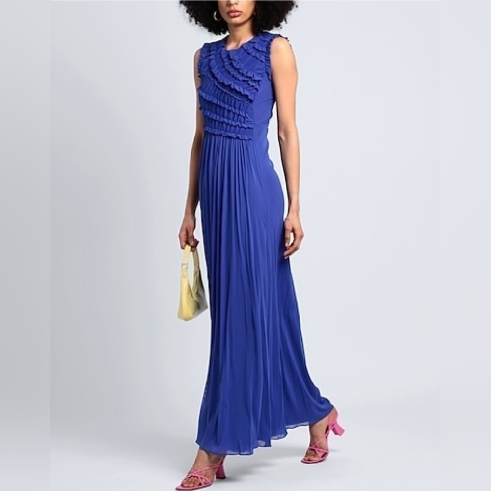 DVF Diane von Furstenbergruffle-detail fluted dress Size Small - Picture 11 of 15